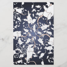 Cute White Mice. In Deep Space. Flyer