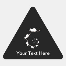 Cute White Mouse Design. Spiral of Mice. Stickers