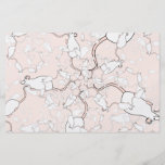 Cute White Mouse Pattern. Mice on Pink. Full Color Flyer