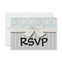 cute white owl pattern and stripes personalized invitations