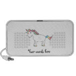 Cute white rainbow unicorn mini speakers