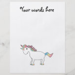 Cute white rainbow unicorn personalized flyer