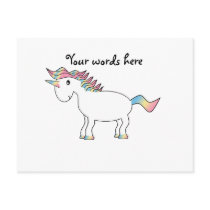 Cute white rainbow unicorn