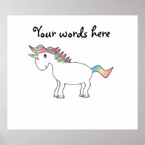 Cute white rainbow unicorn