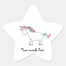 Cute white rainbow unicorn sticker