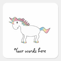 Cute white rainbow unicorn stickers