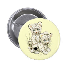 Cute White Tiger Cubs Pin