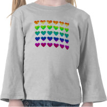 Cute wild rainbow hearts on white for toddlers shirt