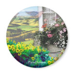 cute window spring flowers refrigerator magnets