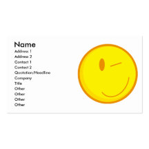 cute winking smiley face business card templates