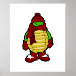 cute winter turtle posters
