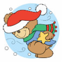 Cute Wintery Christmas Bear photo sculptures
