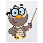 cute wise owl teaching teacher cartoon flyers