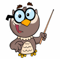 cute wise owl teaching teacher cartoon cut out