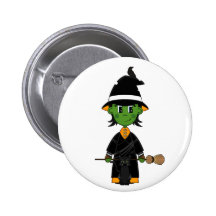 Cute Witch Halloween Badge Pins