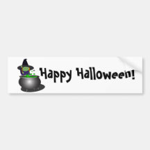 Cute Witch Halloween Bumper Stickers