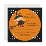 Cute Witch Halloween Party Invitation for kids