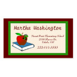 Cute Worm in Apple Teachers Business Card