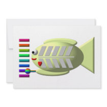 Cute X-ray fish playing the xylophone