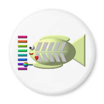 Cute X-ray fish playing the xylophone