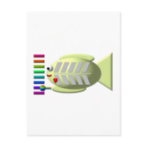 Cute X-ray fish playing the xylophone