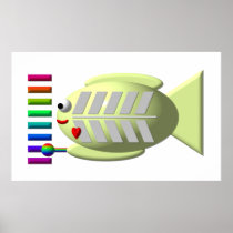 Cute X-ray fish playing the xylophone
