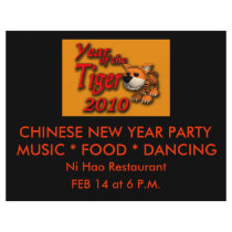 Cute Year of the Tiger 2010 Cartoon Art Flyer Design