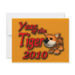 Cute Year of the Tiger 2010 Cartoon Art Custom Invites
