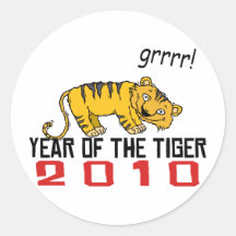 Cute Year of The Tiger 2010 Stickers