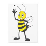 Cute Yellow Bee Waving Hi Hello postcards