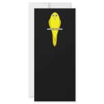 Cute Yellow Bird. Budgie. Canary. Custom rack cards