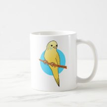 Cute Yellow Budgie Coffee Mugs