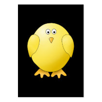 Cute Yellow Chick. Little Bird on Black. Business Card