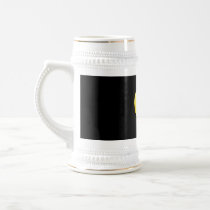 Cute Yellow Chick. Little Bird on Black. Coffee Mugs