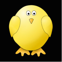 Cute Yellow Chick. Little Bird on Black. Photo Cut Outs