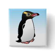 Cute Yellow-eyed Penguin Button