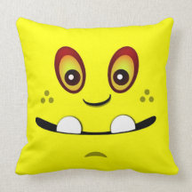 Cute Yellow Monster Face w/ an Underbite Pillows