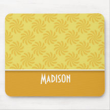 Cute Yellow Orange Swirl Mouse Pad