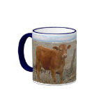 Cute Young Couple - Red Cows and Heifer Horns Coffee Mug