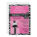 Cute Zebra Present Baby Shower Invitation
