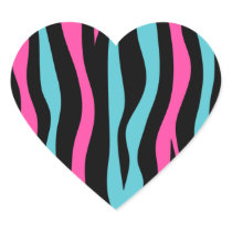 Cute zebra print punk in hot pink, black, and blue sticker