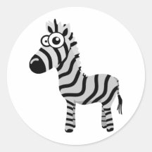 Cute zebra round sticker