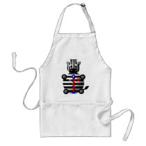 Cute zebra with a zipper aprons