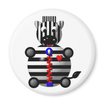 Cute zebra with a zipper
