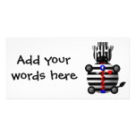 Cute zebra with a zipper photo cards