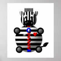 Cute zebra with a zipper