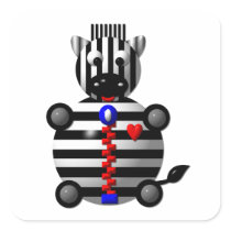 Cute zebra with a zipper