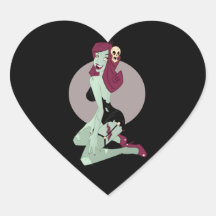 Cute Zombie Pin-Up Girl Stickers