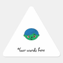 Cute zombie triangle stickers