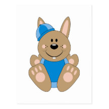 Cutelyn Brown Baby Boy Snow Bunny Postcard